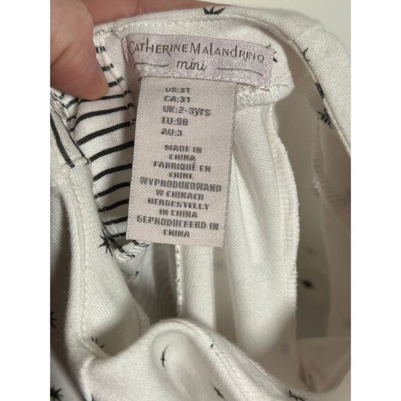 Catherine Malandrino Girls Star Tunic Red Bow Mix Print Scallop Back Top size 3T - Picture 5 of 6